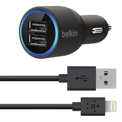 Belkin Dual Car Charger With iPhone 5 Lightning Cable